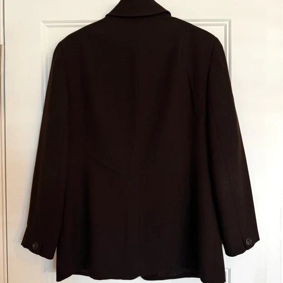 Vintage 90s Anne Klein II 100% Pure Wool Light Utility Jacket USA 10 fits like 6 - Picture 12 of 12